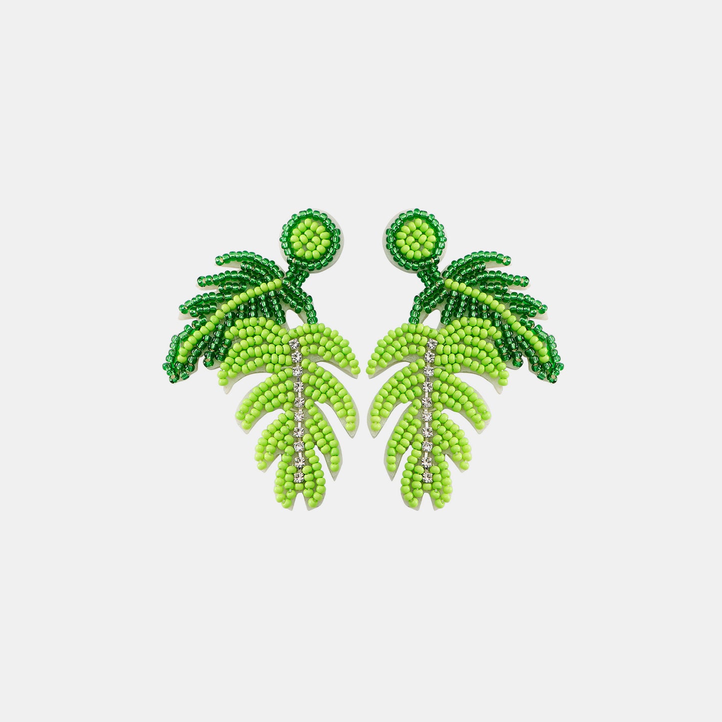 Rice Bead Leaf Earrings