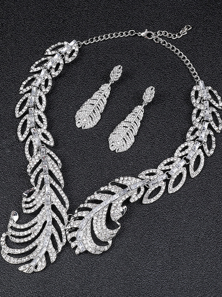 Feather Shape Necklace Earring Set