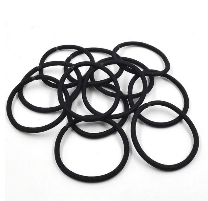 100Pcs Black Elastic Hair Bands