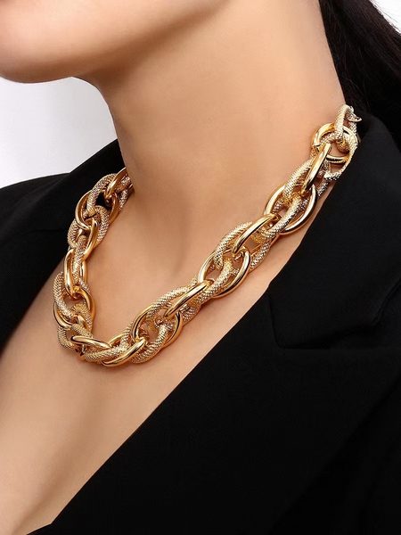 Punk-Inspired Exaggerated Threaded Necklace