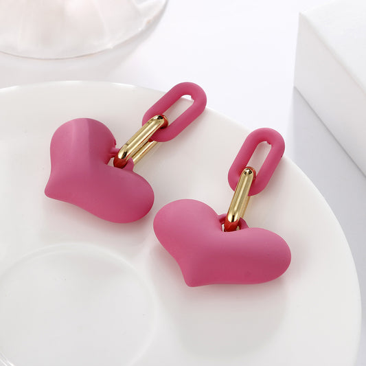 Candy Colored Heart Earrings