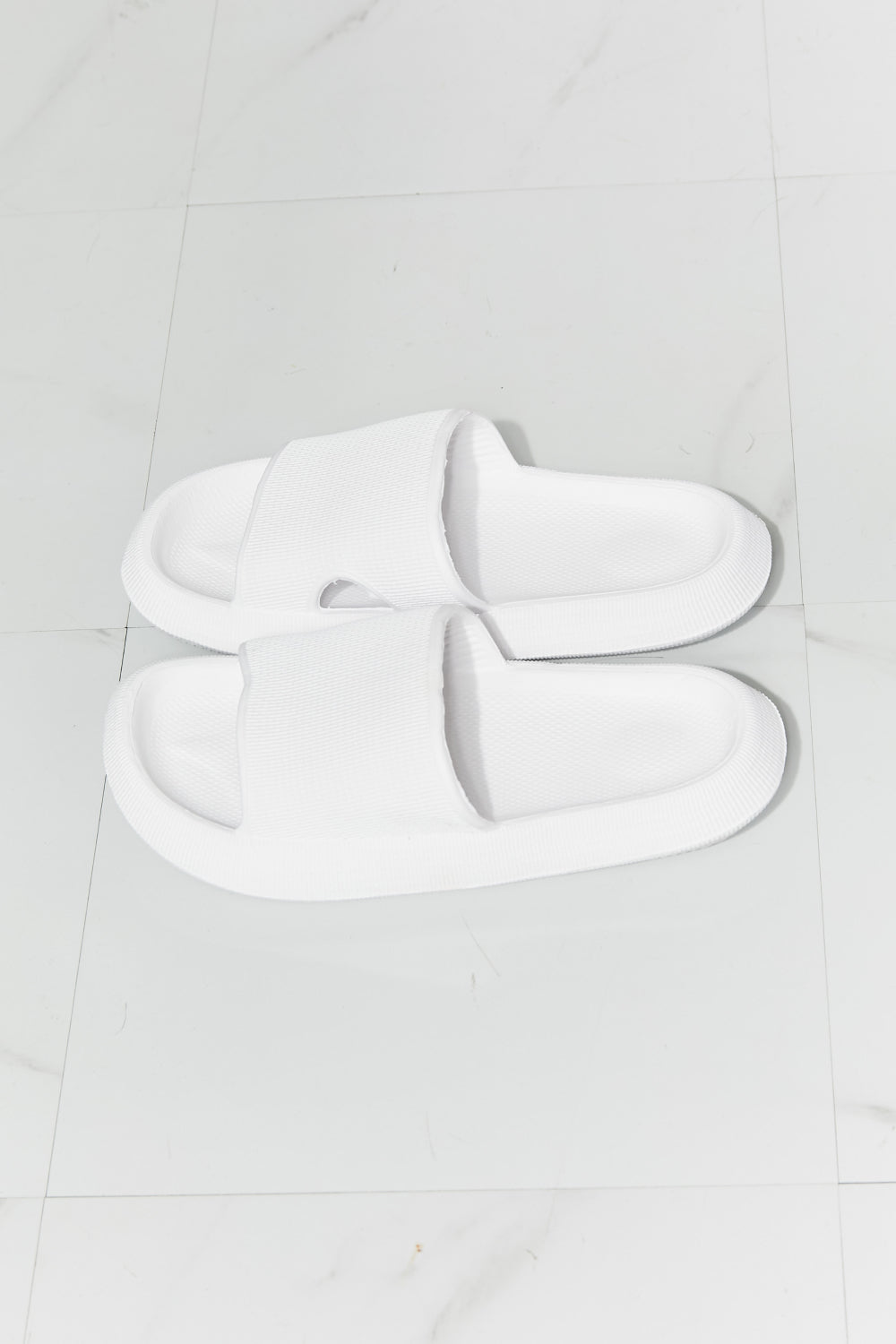 White Comfy Open Toe Slides