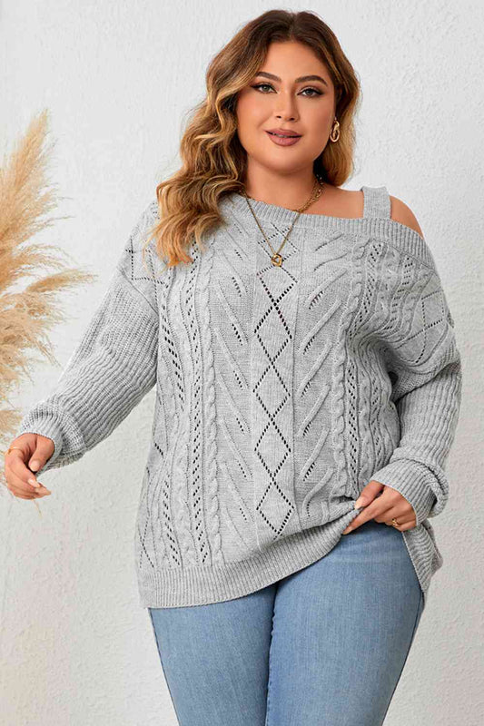 Plus Size Cold Shoulder Knit Top