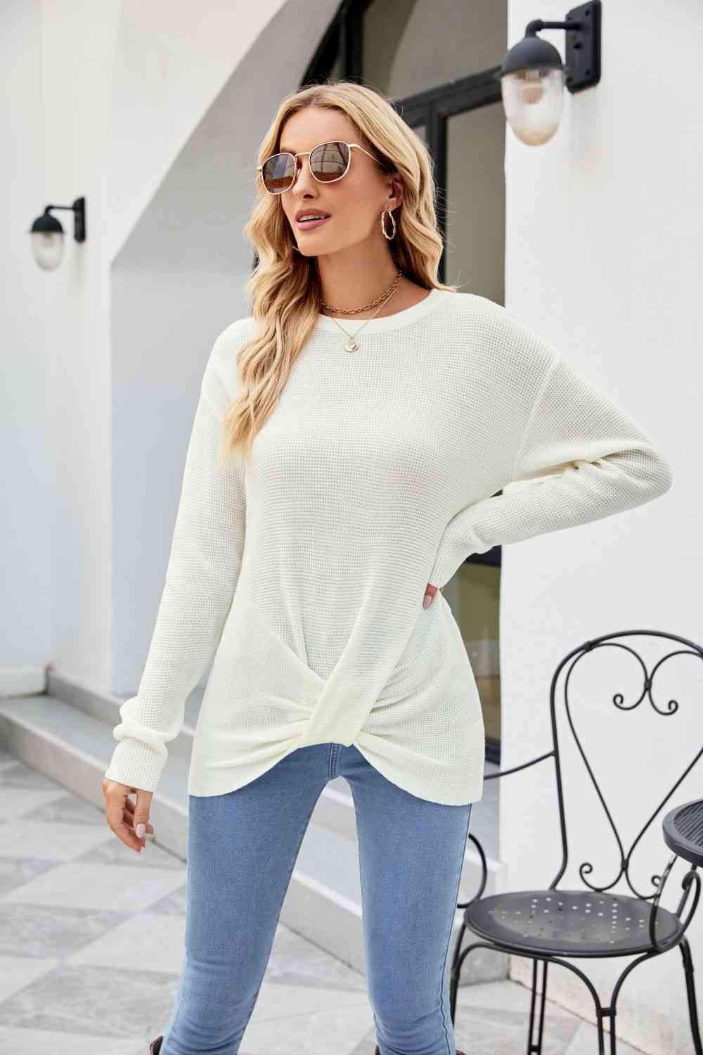 Twisted Round Neck Sweater