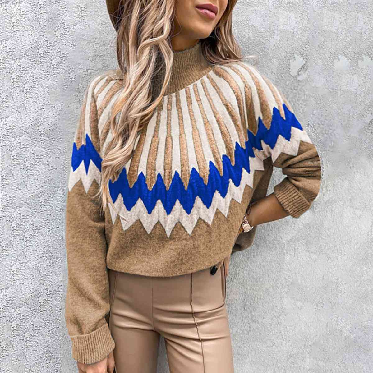 Feathered Neck Sweater