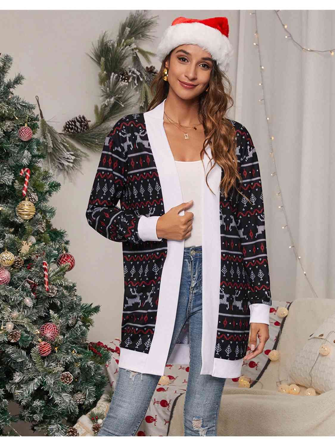 Christmas Open Front Cardigan