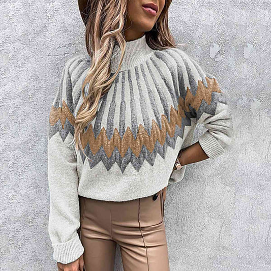 Feathered Neck Sweater