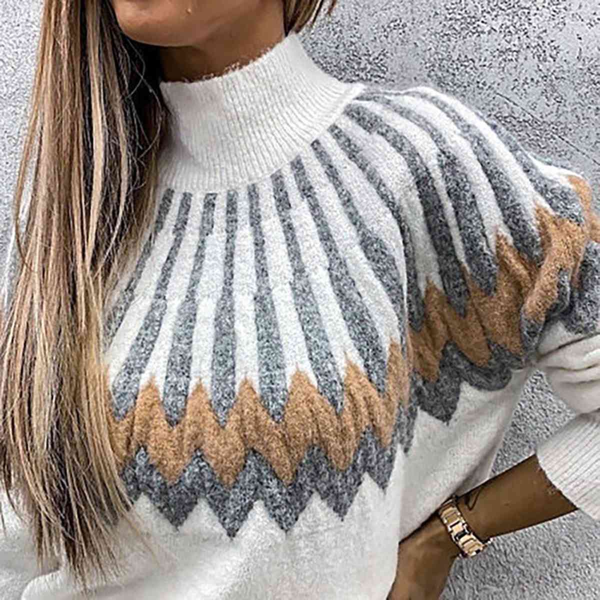 Feathered Neck Sweater