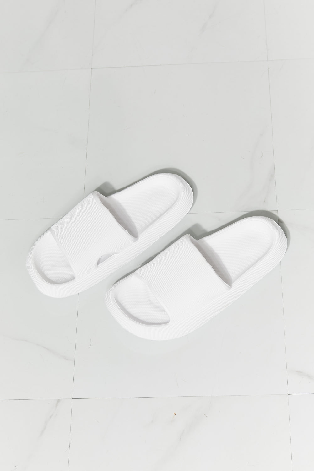 White Comfy Open Toe Slides